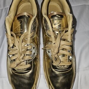 Nike Air Max Gold and Black Sneakers